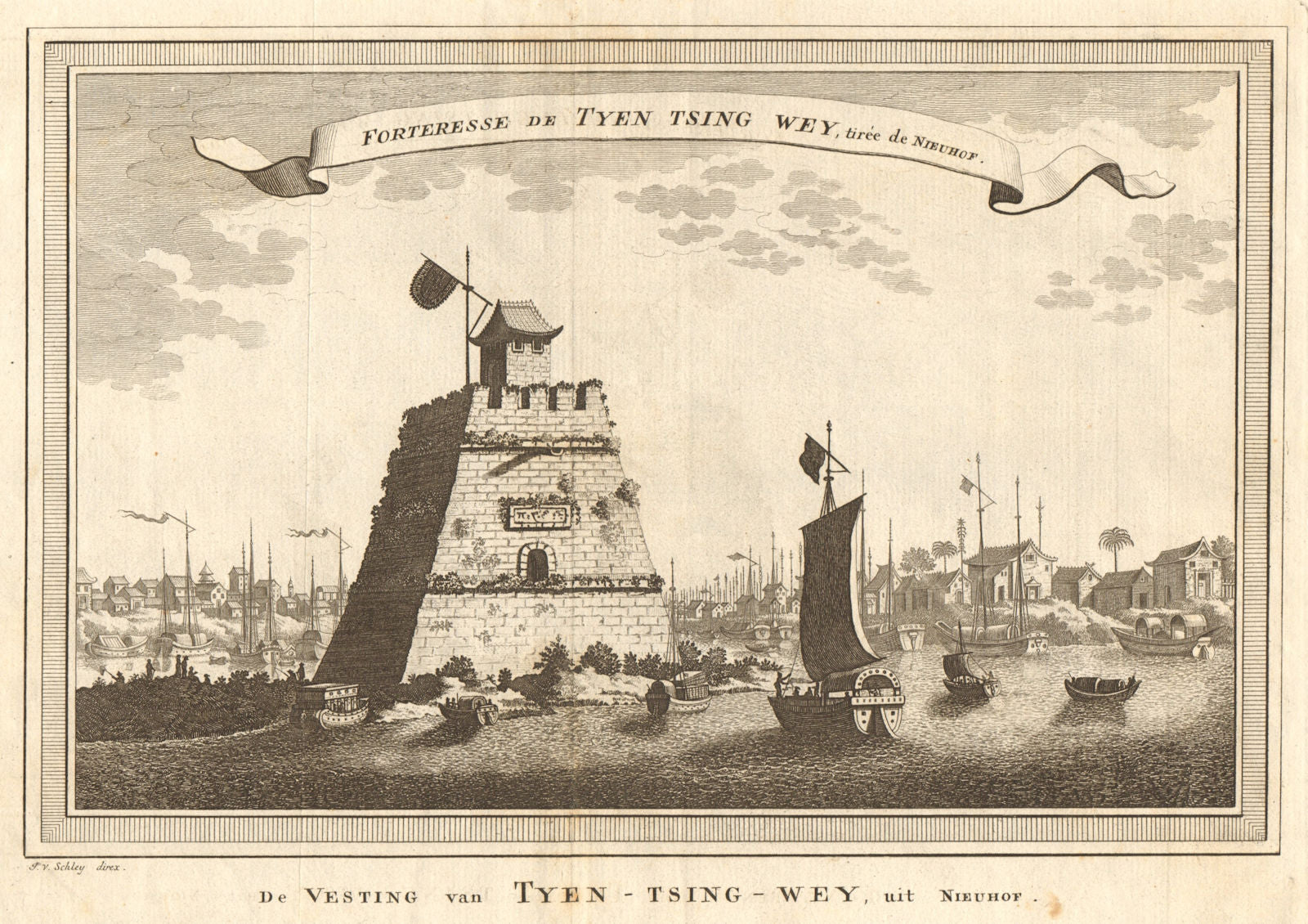 'Forteresse de Tyen-tsing-wey'. China. The fortress of Tianjin. SCHLEY 1749